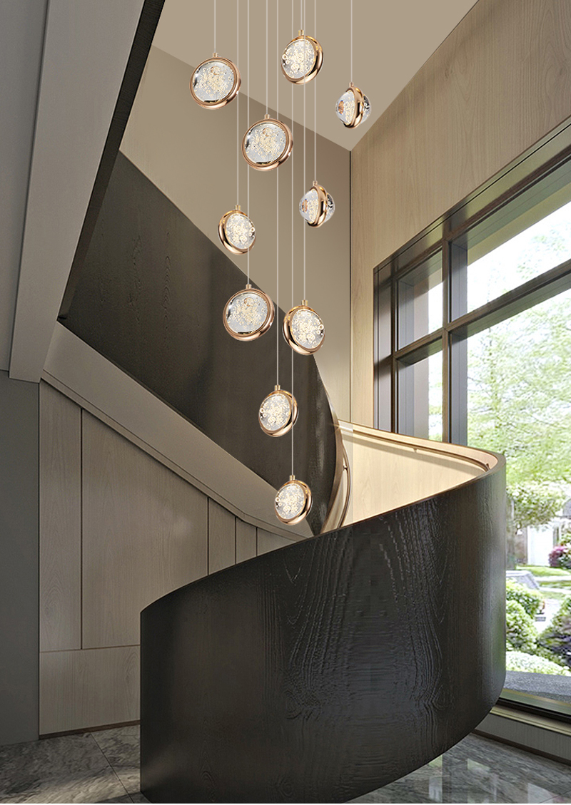 Round pendant light for living room ball crystal gold nordic chandelier(WH-NC-65)