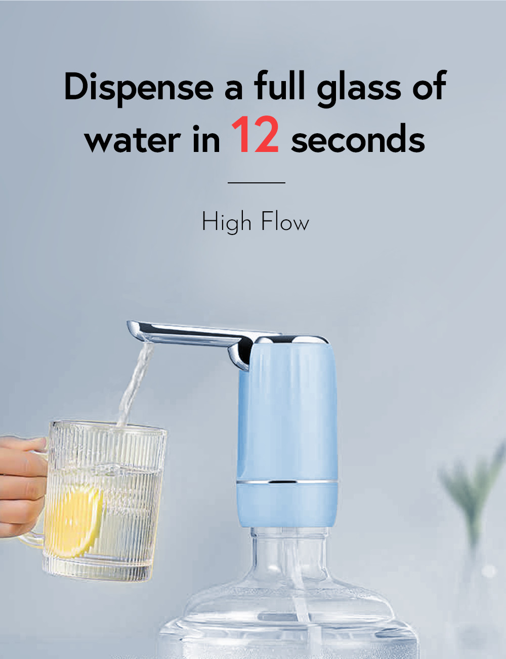 Foldable Portable Water Dispenser Pump ABS Silicone 5 Hours Charging Time
