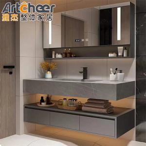 Quality Kitchen Cabinet and Modern Wood Double Sink Bathroom Vanities with Waterproof Basin wholesale