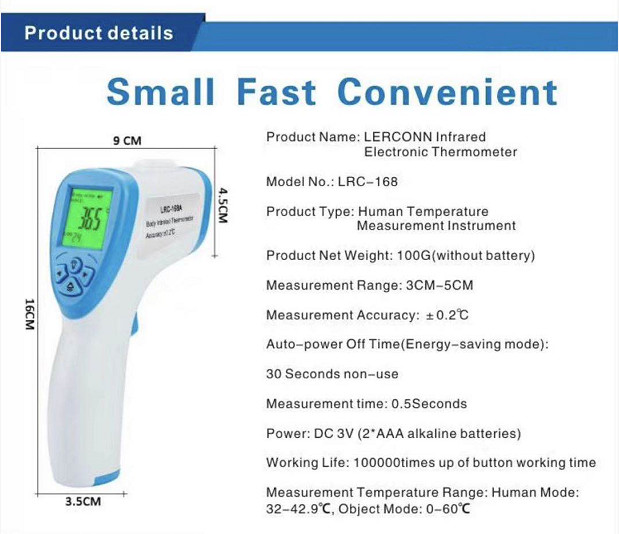 Infrared Electronnic Forehead Scan Thermometer Fo Home / Office