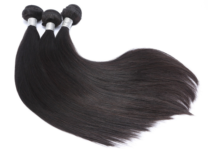 Double Machine Weft Virgin Human Hair Extensions / Remy Peruvian Hair Bundles