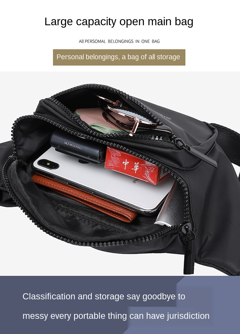 Customized Logo Multi Function Waterproof Waist Bag Against Theft