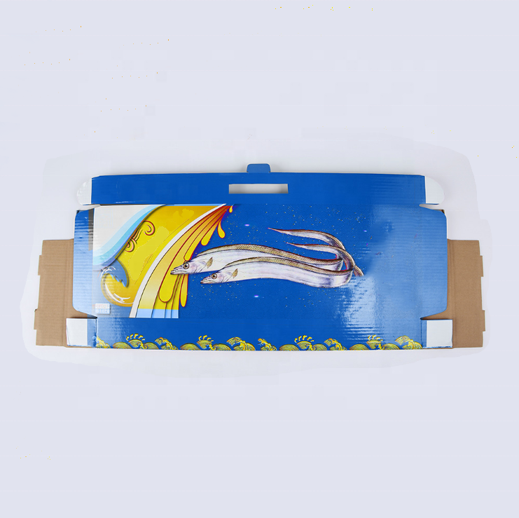 Corrugated Seafood Shipping Boxes , Fresh Seafood Box Customized Shape