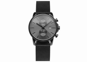 Quality Stainless steel chronograph watch japan movt watch stainless steel black wholesale
