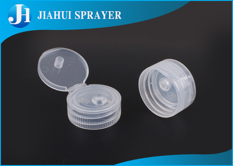 Double Deck Flip Top Plastic Caps Cosmetic Bottle Caps 24-410 Transparent Color