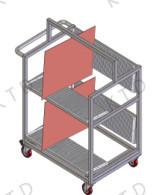 Industrial Pallet Truck Trolley Aluminum Tube Vertical Trolleybus 200kg Load