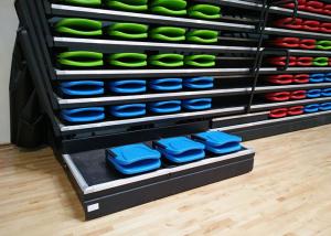 Quality Wall Attached Retractable Grandstands Space Saving With Contoured Seat Surface wholesale