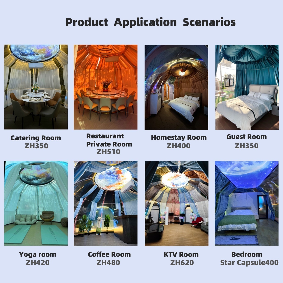 Hotel Dome Tent Modular Homes Prefab Sunscreen Double Bubble Polycarbonate Dome Tent