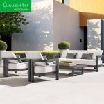 Waterproof Fabrics Solid Teak Wood Garden Sofa for Customized Color in Modern