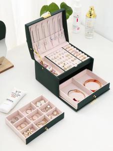 Quality OEM Classic Elegant Jewelry Box Organizer Leatherette Small Travel Jewelry Case wholesale