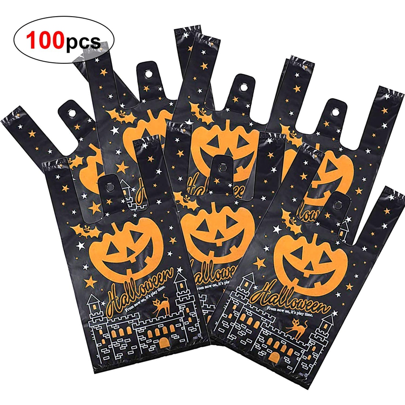 Gravure Printing PE PP Halloween Pumpkin Bags 30 Micron For Candy