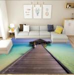 3D Lavender Tulip Pattern Household Bedroom Living Room Floor Carpet Special