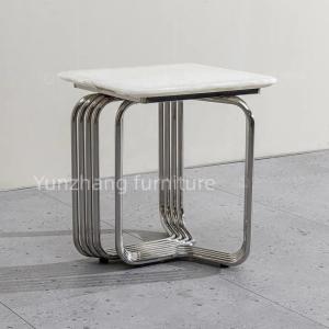 Quality Living Room 46cm Stainless Steel Stylish Tea Table Silver Rose Gold Color wholesale
