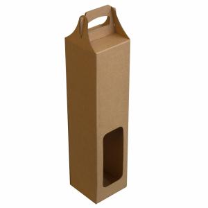 Quality one bottle kraft packaging wine box wine box with carrier wholesale
