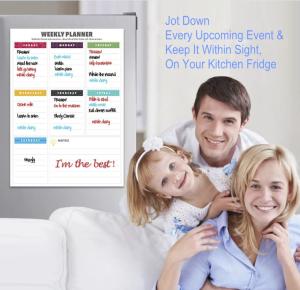 Quality Flexiable Magnetic Weekly Planner , Artpaper Refrigerator Dry Erase Calendar wholesale
