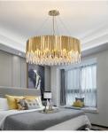 Black Modern Chandelier Lighting For Living Room Luxury Round Crystal Lamp(WH-CY