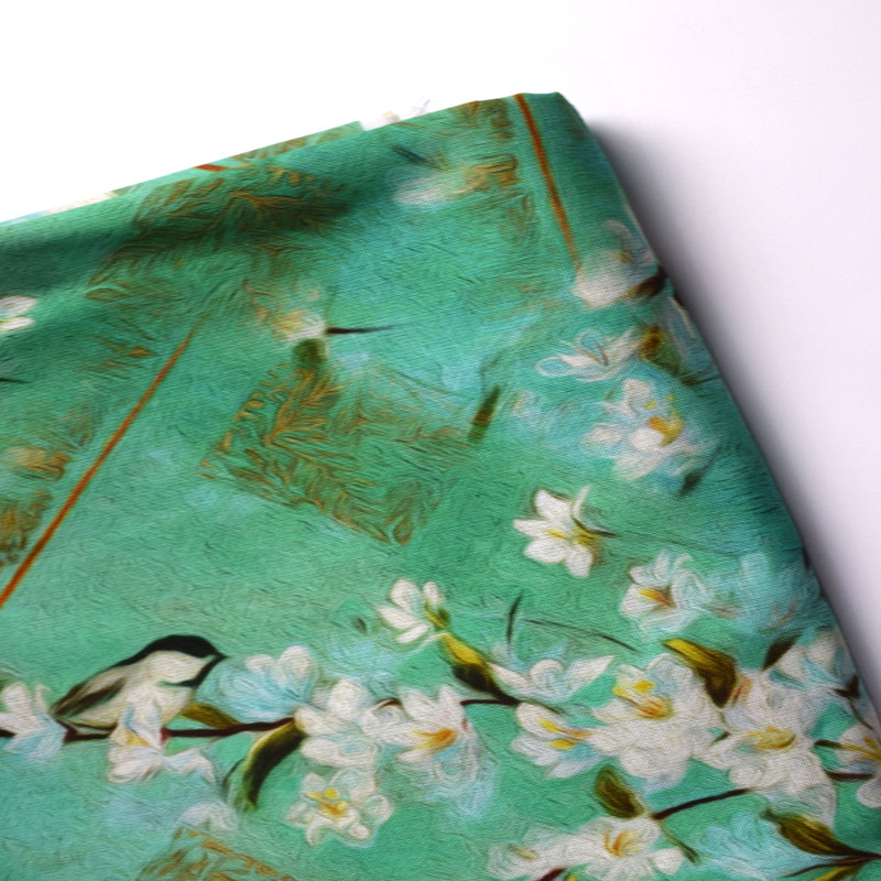 Ramie Hemp Polyester Lycra Sublimation Printing Fabric For Garment