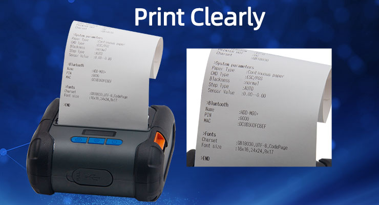 Portable Printer with USB Bluetooth Interface and 0.96 Inch OLED Display Private Mold