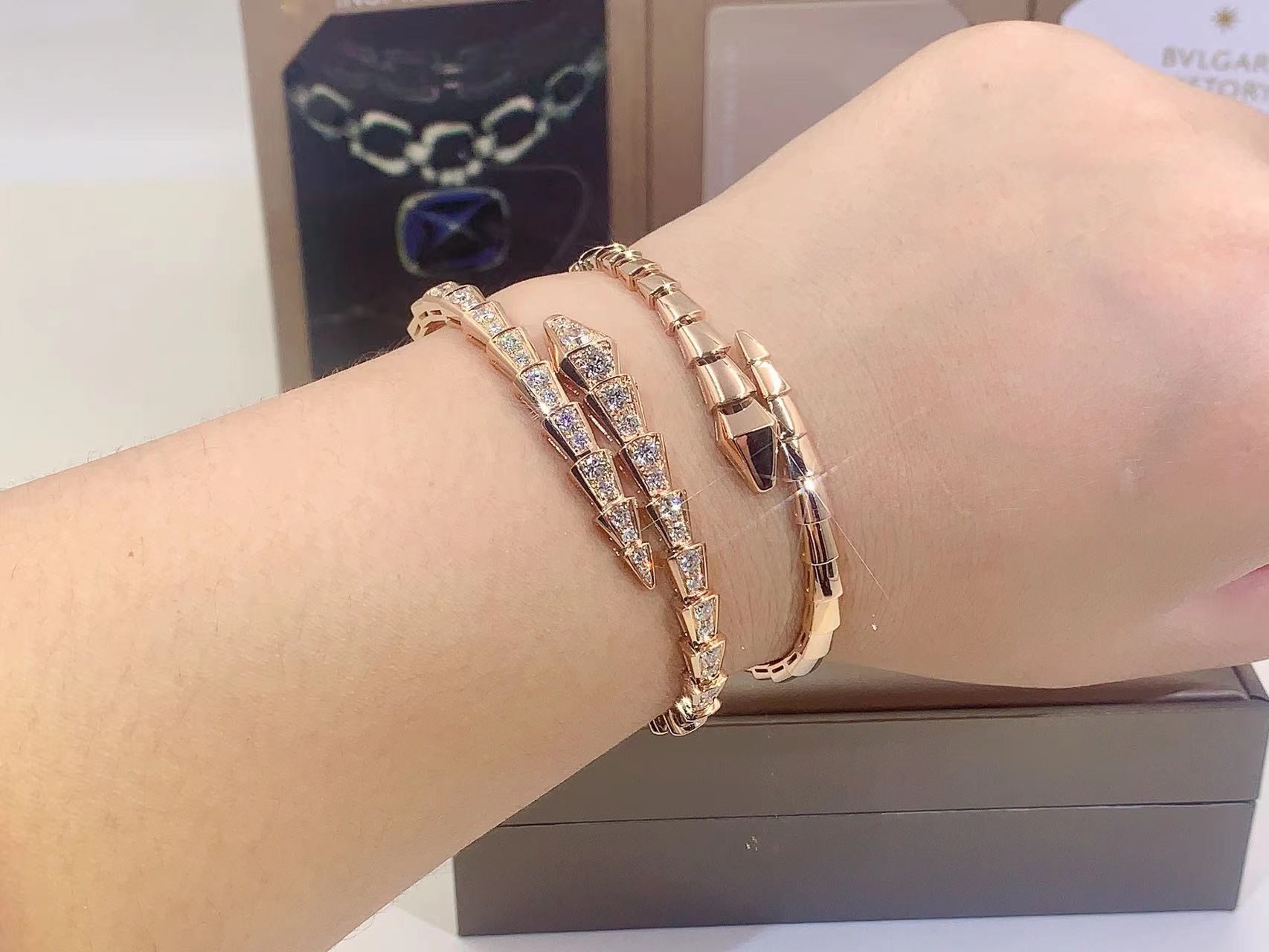 Serpenti Viper Bracelet Serpenti Viper 18 Kt Yellow Gold Bracelet With Pavé Diamonds