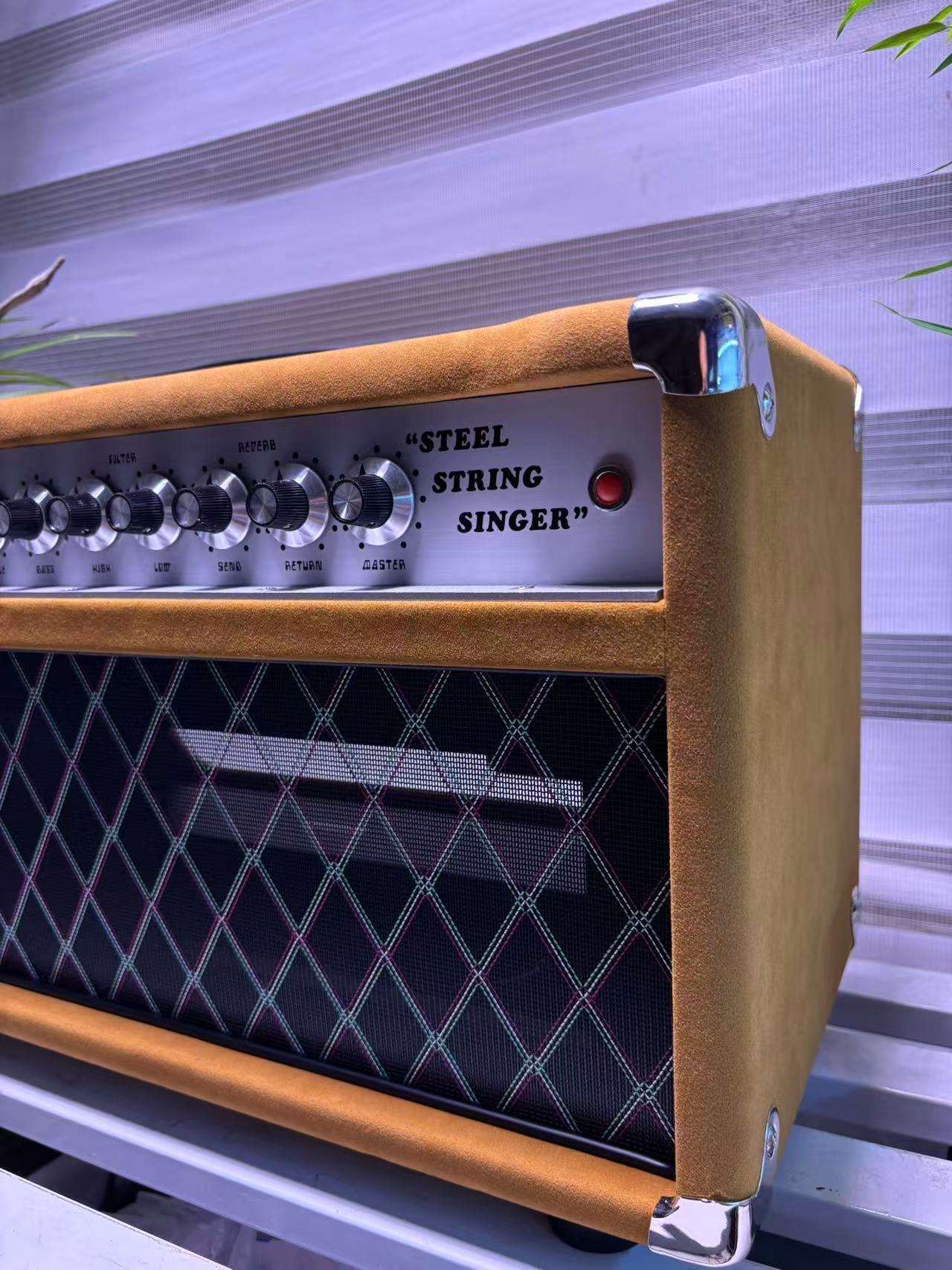 Custom Dumble CLONE Steel String Singer Head 20W 50W 100W with Suede Brown Color, Grand Amplifier SSS Model
