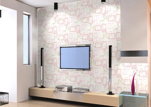 Modern Flower Pattern Non Woven Wallpaper For Entertainment / Household , SGS