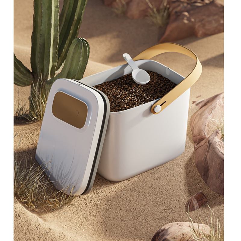 ABS 2023 White Vacuum Moisture-proof Pet Food Storage Container for Dog and Cat Snacks