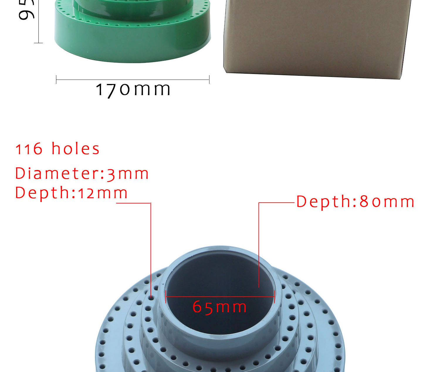 Rotating Round Shape Jewelry Empty Drill Bit Storage Case 170*95mm