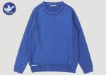 Upper Welt Slit Mens Wool Cable Knit Jumper , Winter Mens Blue Cable Knit