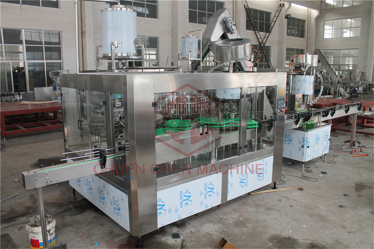 Aluminum Short Screw Cap Glass Bottle Filling Machine Vacuum Type Low Noise