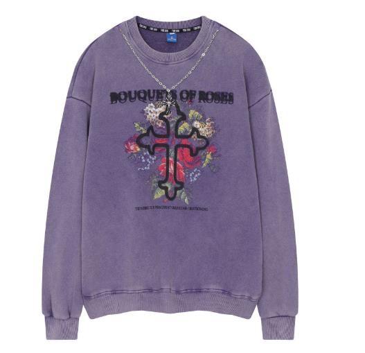 Small Quantity Clothing Manufacturer Men'S Necklace Long Sleeve French Terry