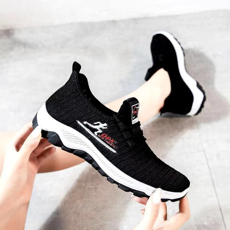 daily Ladies Flyknit Sport Shoes breathable Knitted Upper Sports Shoes