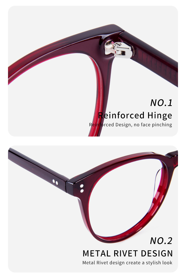 Custom Logo Acetate Round Optical Frame Glasses OEM ODM Unisex Men Women