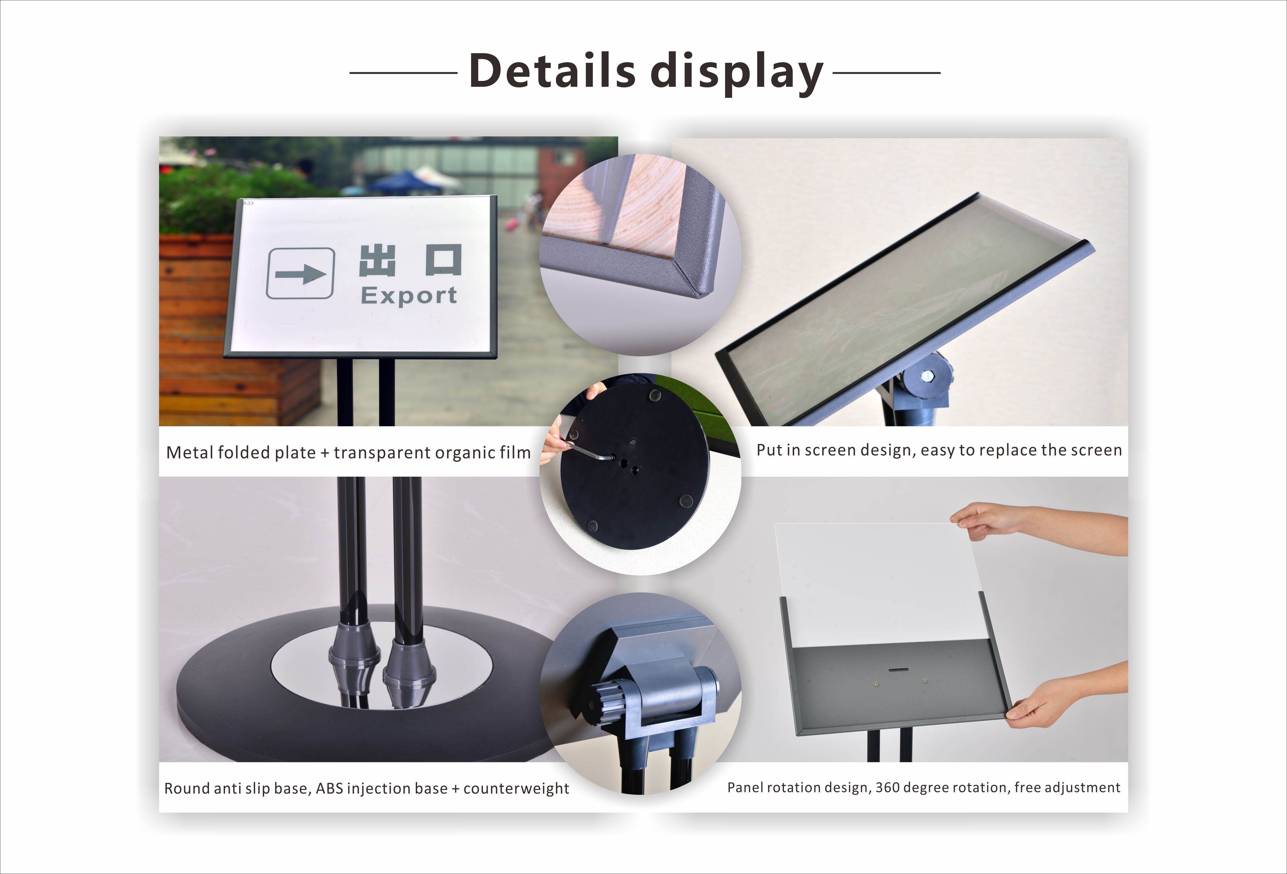 Billboard A4 Poster Display Stand Angle Adjustable Double Lever