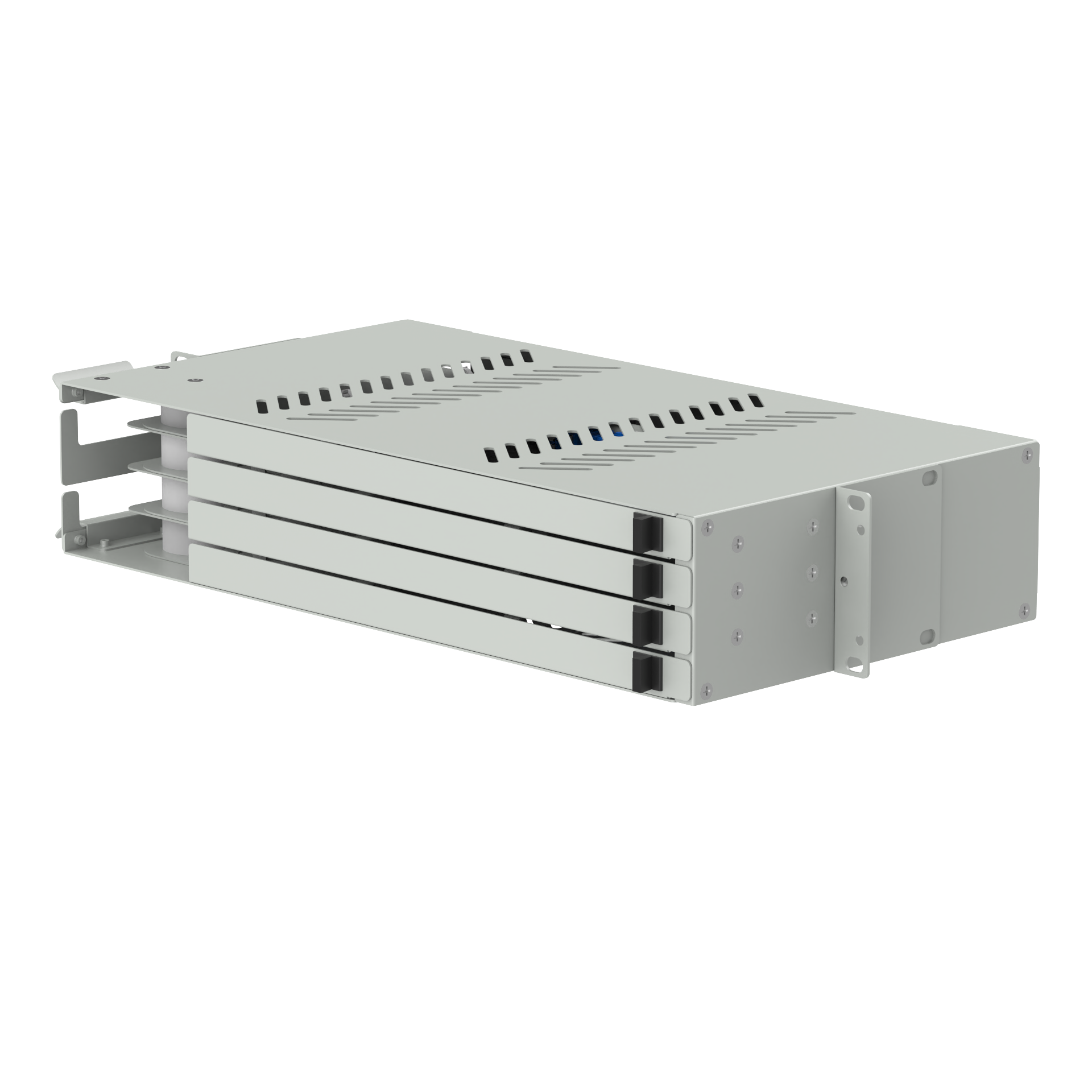 19 Inch Data Center Fiber Optic Patch Panel Sub ODF with LC APC Swing Type and 5