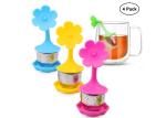 6x6x12.5cm Stainless Steel Tea Infuser Strainer With Drip Tray With BPA Silicone