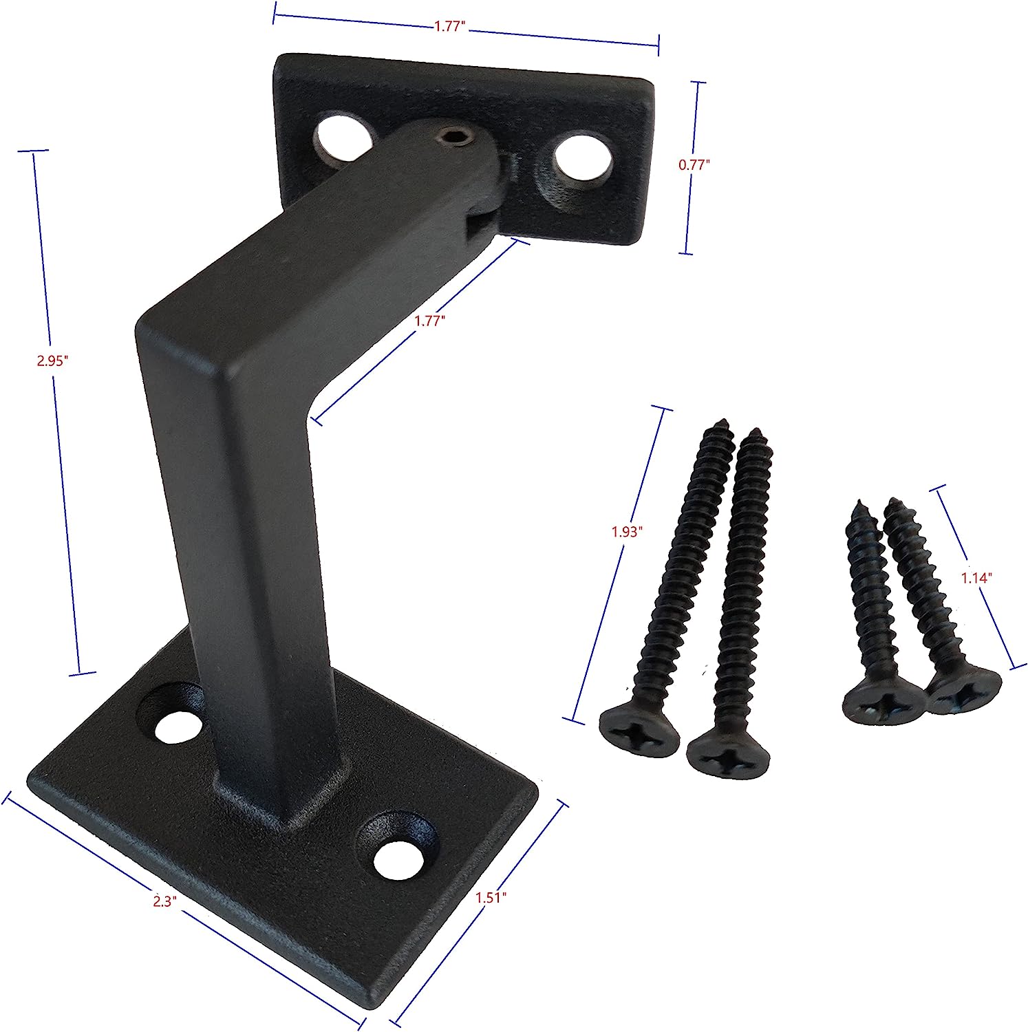 Heavy Duty 3-3/8" High Swivel Handrail Brackets for Staircase Stair Railing