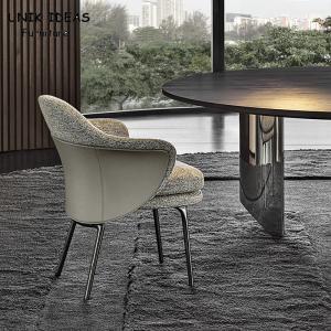 Quality Euro Nordic Dining Chairs Scandinavian Style Dining Set Villa Living Room Steel Fabric Arm wholesale