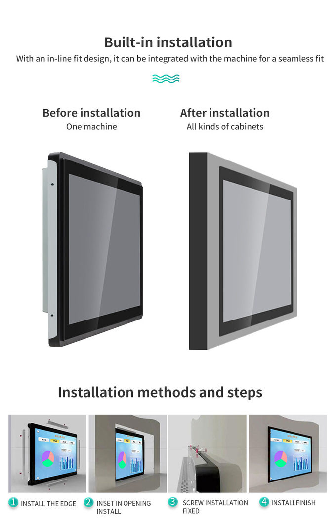 Open Frame LCD Capacitive Industrial Touch Screen Display 1920 X 1080