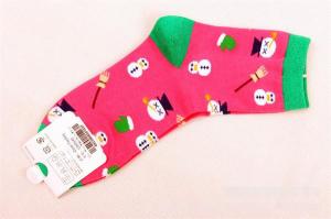 Quality 2015 Hot selling promotional christmas style cotton socks in lower calf length for women wholesale