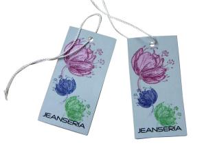 Quality Shining Embossed Touchable Clothing Hang Tags Flower Personalized Silk Screen Printing wholesale