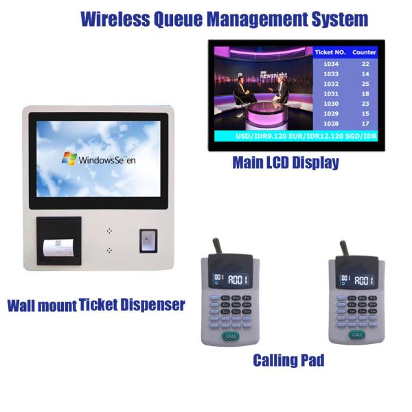 Bank/Hospital/Clinic Service Counter 15.6 inch Wall Mount Wireless Queue
