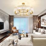 Modern American LED Crystal Chandelier Simple Atmosphere Luxury Hanging Dual