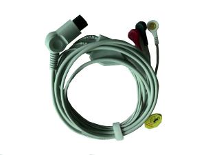 Quality Compatible 3 lead ecg cable for Mindray MEC 1200,snap end, AHA wholesale