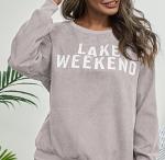 Casual Printed Crew Neck Sweatshirts Embroidered Women Pullover Sweatshirt
