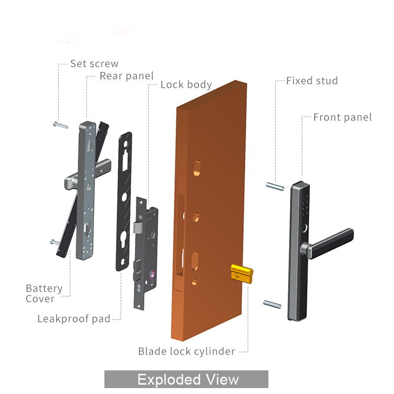 Zinc Alloy Tuya Magnetic Door Lock With Card Reader Fingerprint Sensor