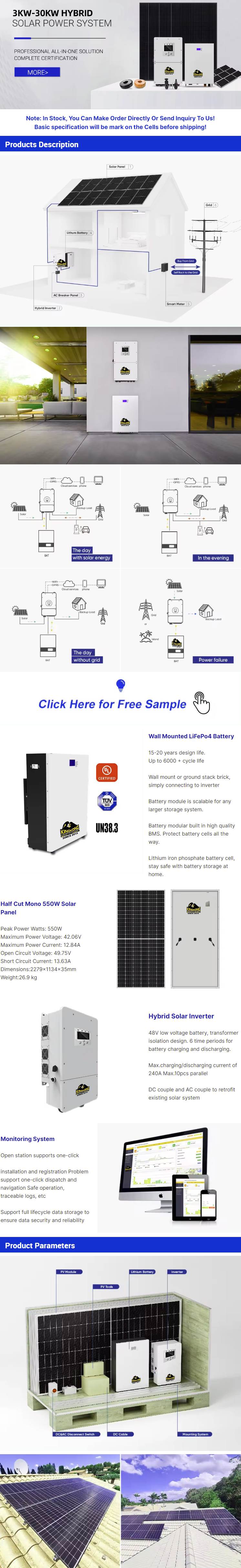 LiFePO4 Energy Storage Battery 20Kwh 25Kwh 30Kwh 40Kwh 50Kwh 100Kwh for Hybrid grid Home
