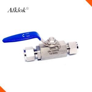 Quality One Piece Two Way Ferrule Ball Valve Stainless Steel 1000Psi wholesale