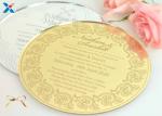 Round Shape Acrylic Gifts / Acrylic Wedding Invitation Cards With Different