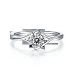 Women 3 Carat Natural Moissanite Ring Gemstone Wedding Promise Engagement