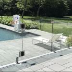 High Strengthened 50*50 Square Steel Spigot Glass Panel Swimming Pool Fence with